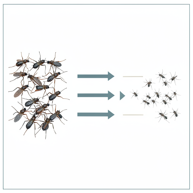 AI-generated conceptual illustration (Anopheles gambiae mosquitoes). It explains the idea and does not show study data.