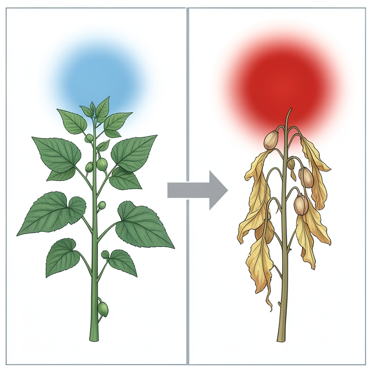 AI-generated conceptual illustration (chickpea plants (Cicer arietinum)). It explains the idea and does not show study data.