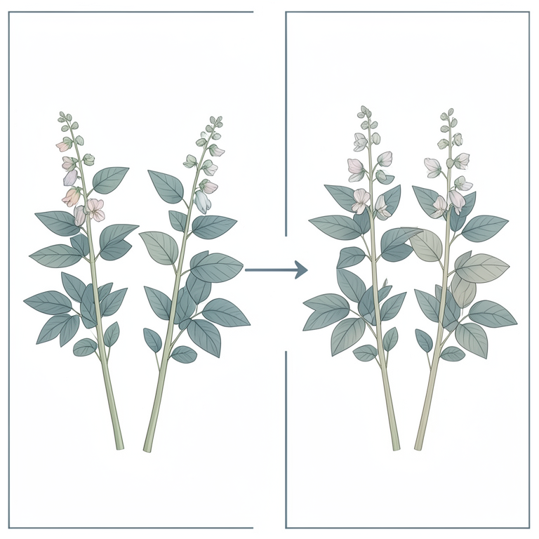 AI-generated conceptual illustration (pigeon pea plants). It explains the idea and does not show study data.