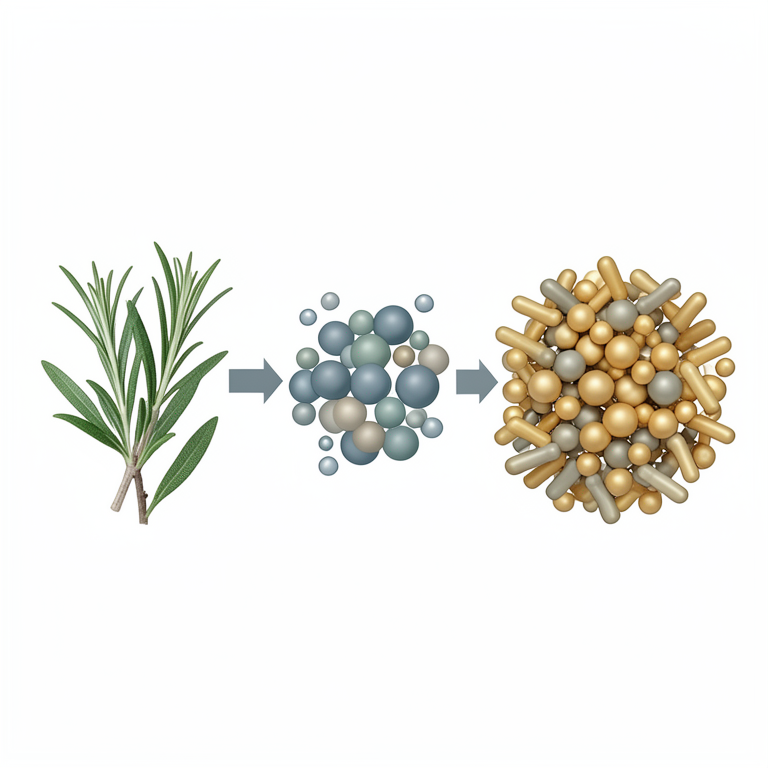 AI-generated conceptual illustration (Plant extracts and bacterial cells). It explains the idea and does not show study data.