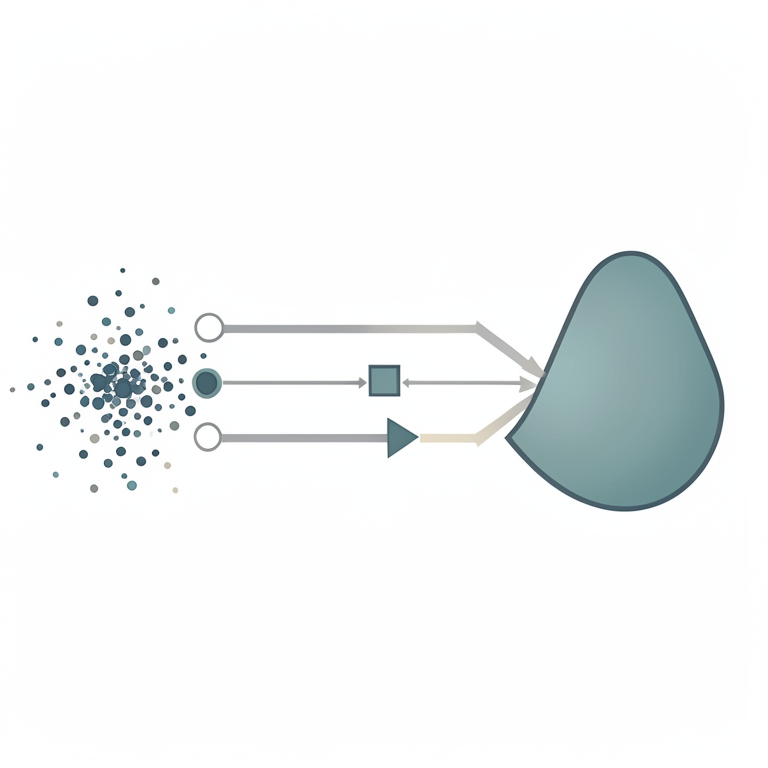 AI-generated conceptual illustration (A set of scattered data points on a coordinate plane). It explains the idea and does not show study data.