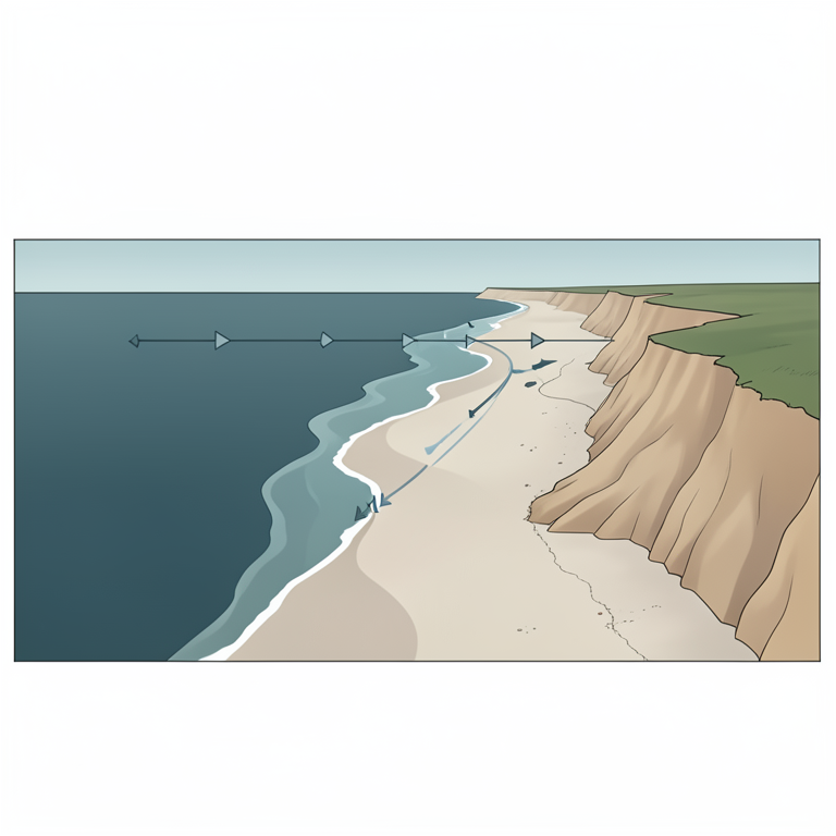 AI-generated conceptual illustration (The Norfolk Coast of England). It explains the idea and does not show study data.