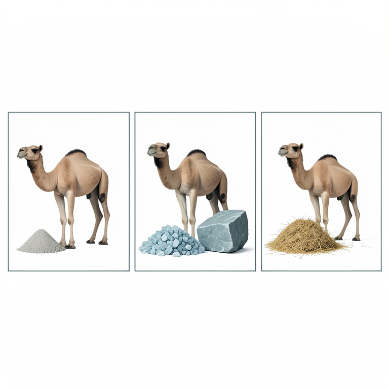AI-generated conceptual illustration (Dromedary camels). It explains the idea and does not show study data.