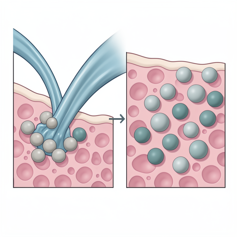 AI-generated conceptual illustration (chitosan nanoparticles and nasal mucosal epithelium). It explains the idea and does not show study data.