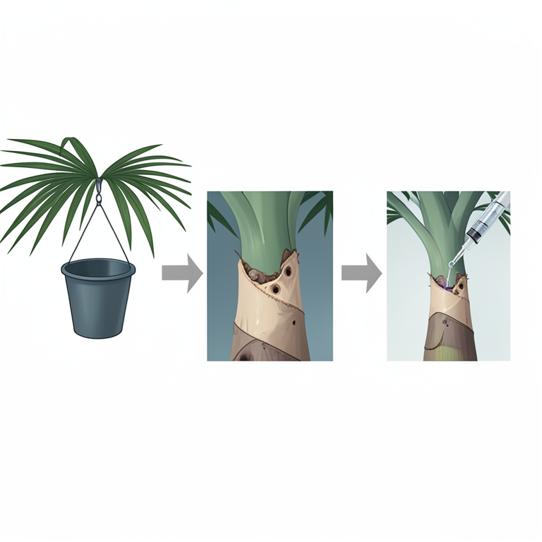 AI-generated conceptual illustration (Oil palm trees in a plantation). It explains the idea and does not show study data.