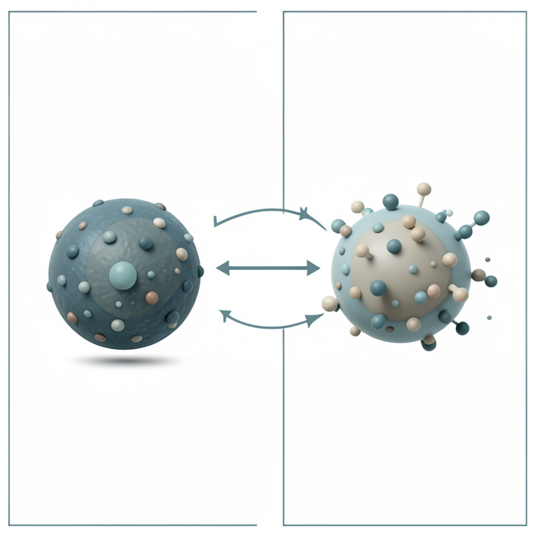 AI-generated conceptual illustration (silica-coated magnetic iron oxide nanoparticles). It explains the idea and does not show study data.
