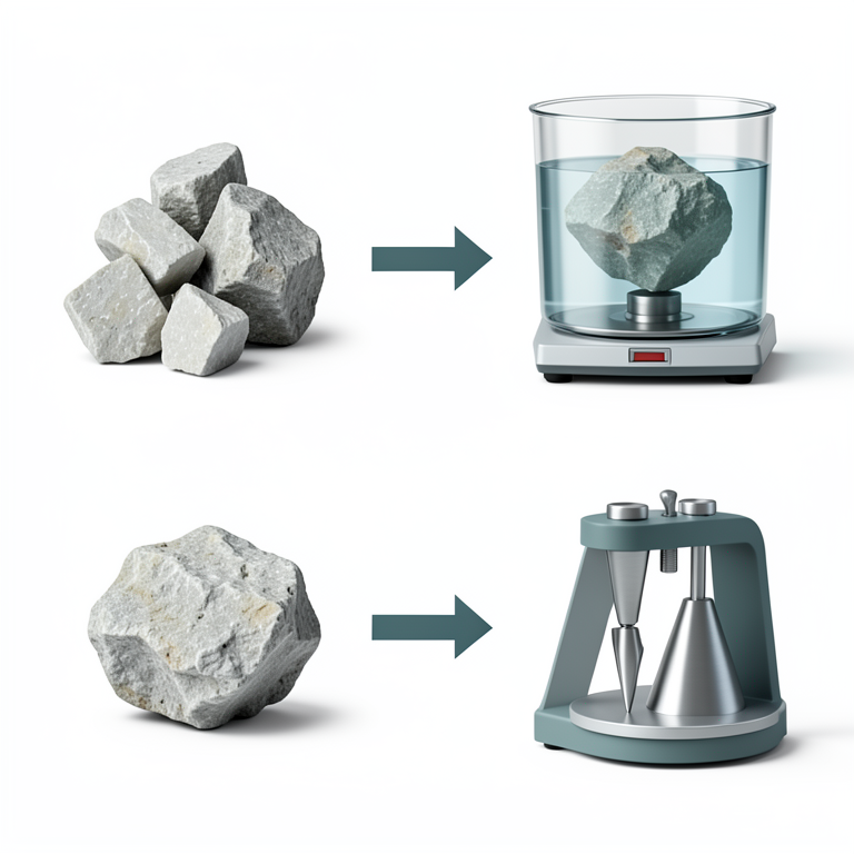 AI-generated conceptual illustration (gypsum rocks from quarries). It explains the idea and does not show study data.