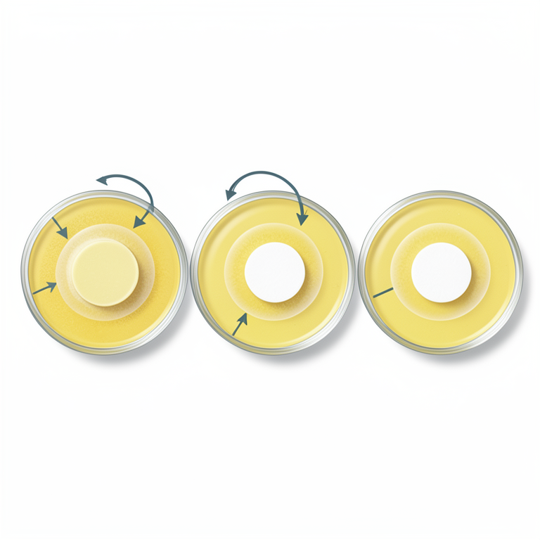 AI-generated conceptual illustration (Salmonella bacteria on agar plates with plant extract discs). It explains the idea and does not show study data.