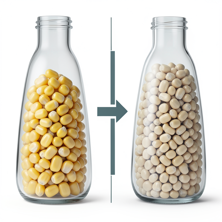 AI-generated conceptual illustration (maize kernels in a fermentation vessel). It explains the idea and does not show study data.