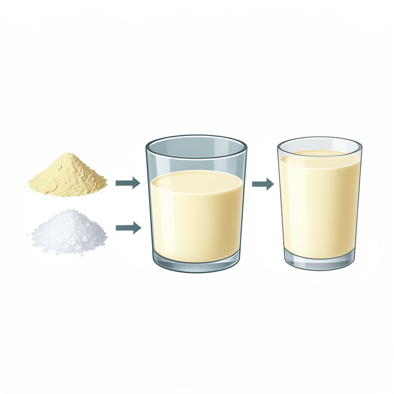 AI-generated conceptual illustration (bael fruit powder and milk). It explains the idea and does not show study data.