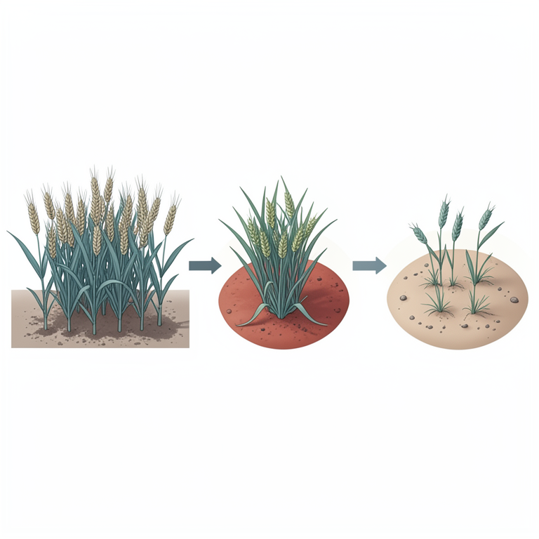 AI-generated conceptual illustration (Ethiopian barley plants (Hordeum vulgare L.) in soil). It explains the idea and does not show study data.