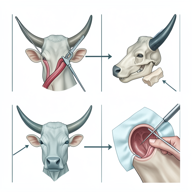 AI-generated conceptual illustration (cattle head and horn). It explains the idea and does not show study data.