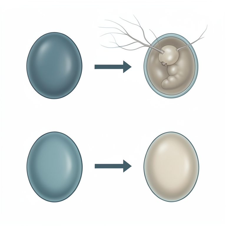 AI-generated conceptual illustration (Fasciola gigantica eggs and miracidia). It explains the idea and does not show study data.
