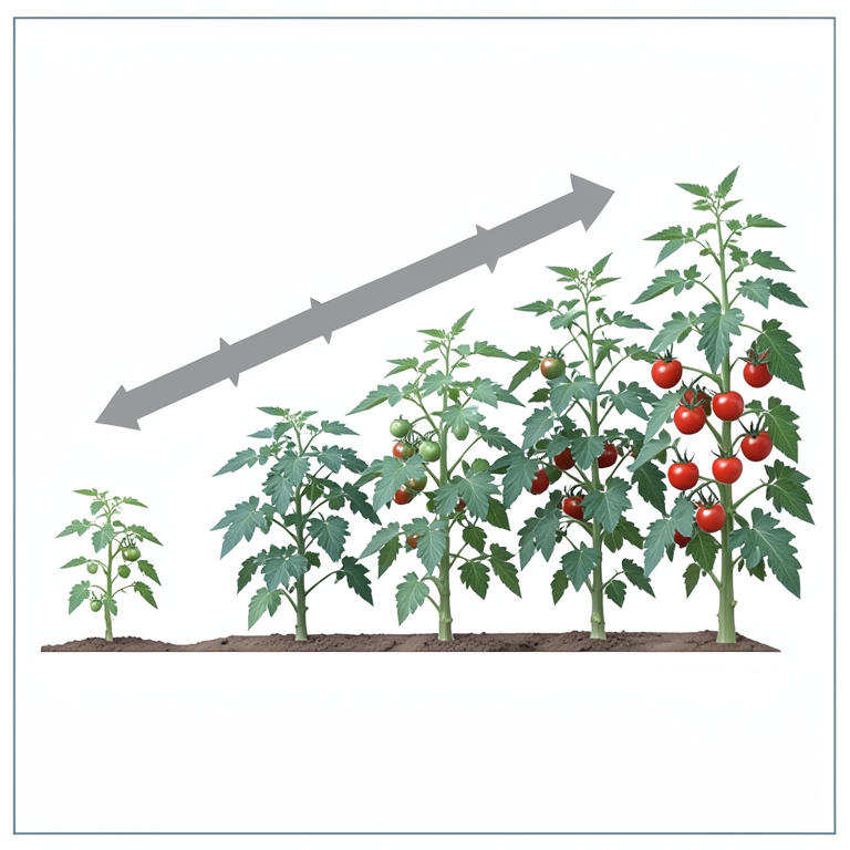 AI-generated conceptual illustration (tomato plants (Lycopersicon esculentum Mill. cv. Kashi Chayan)). It explains the idea and does not show study data.