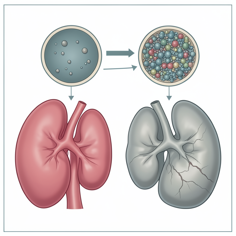 AI-generated conceptual illustration (human kidneys and serum blood vessels). It explains the idea and does not show study data.