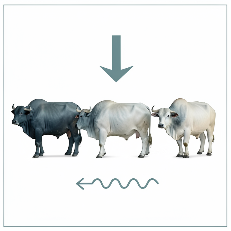 AI-generated conceptual illustration (Murrah buffaloes). It explains the idea and does not show study data.