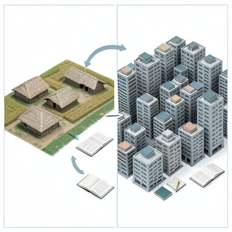 AI-generated conceptual illustration (Urban and rural landscapes of Bihar, India). It explains the idea and does not show study data.