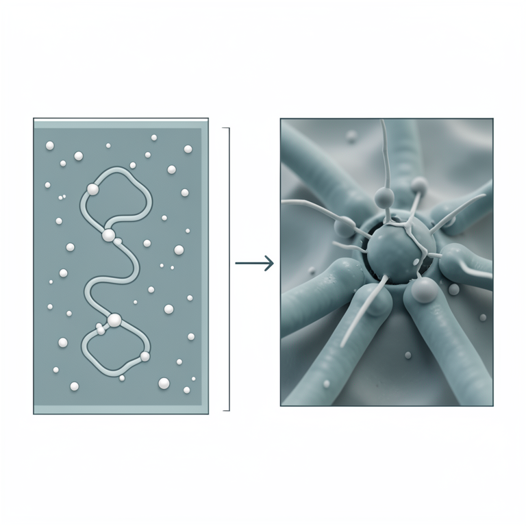 AI-generated conceptual illustration (Polylactic acid (PLA) nanocomposite film with zinc oxide (ZnO) nanoparticles and bacteria). It explains the idea and does not show study data.