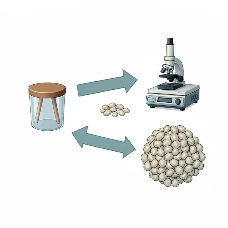 AI-generated conceptual illustration (human stool samples and laboratory equipment). It explains the idea and does not show study data.
