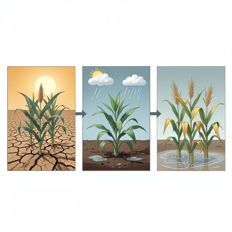 AI-generated conceptual illustration (maize and wheat plants). It explains the idea and does not show study data.