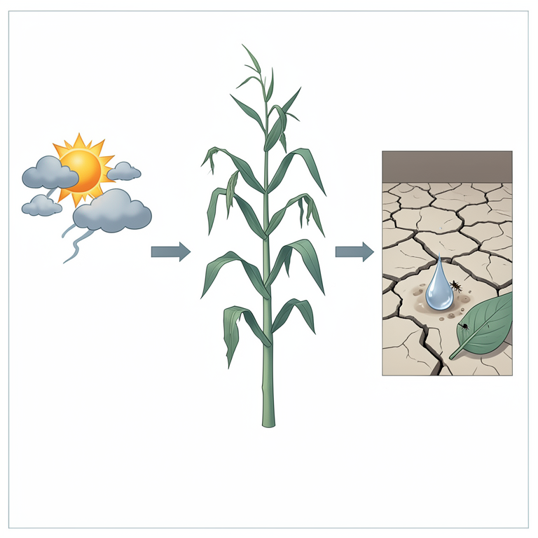 AI-generated conceptual illustration (maize plants in a field). It explains the idea and does not show study data.
