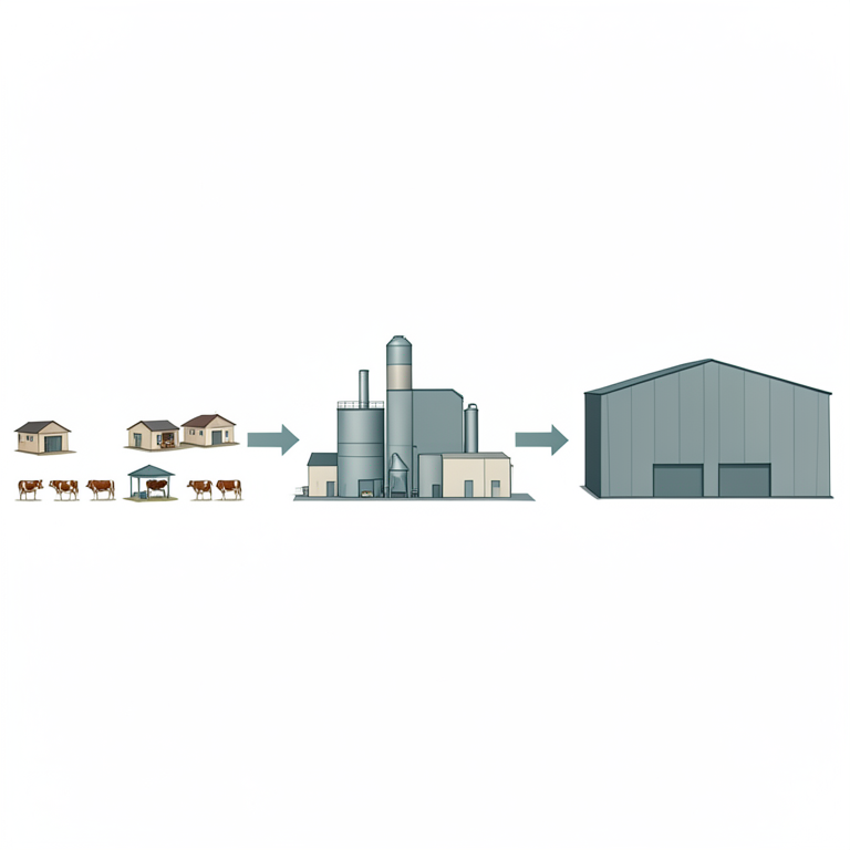 AI-generated conceptual illustration (Indian dairy cows and milk collection centers). It explains the idea and does not show study data.
