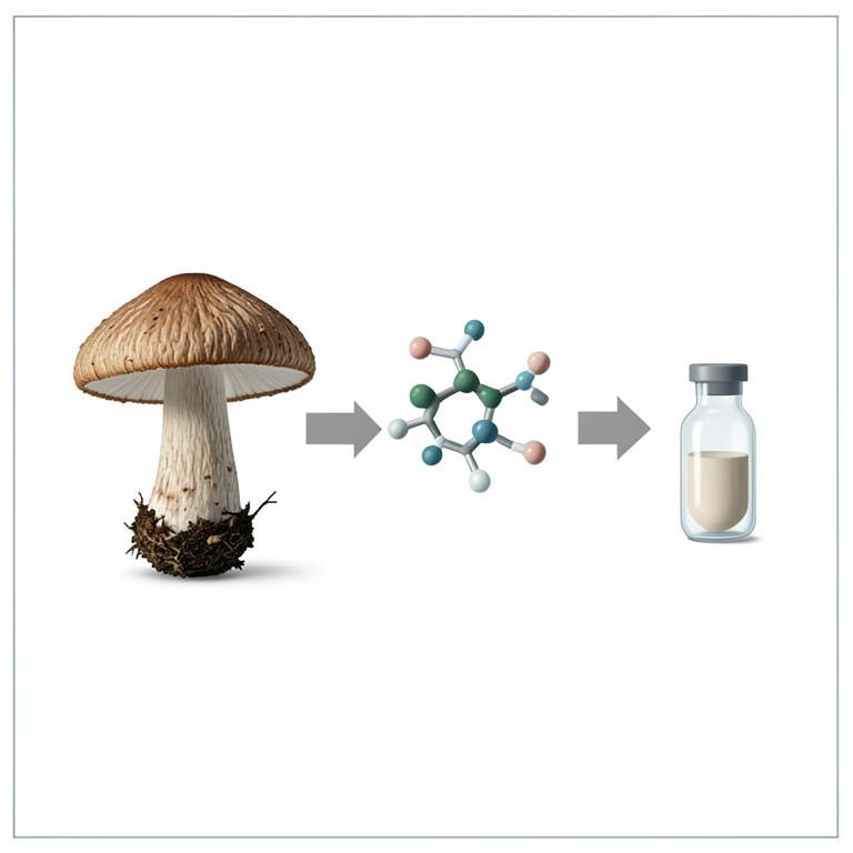 AI-generated conceptual illustration (wild non-edible mushrooms). It explains the idea and does not show study data.