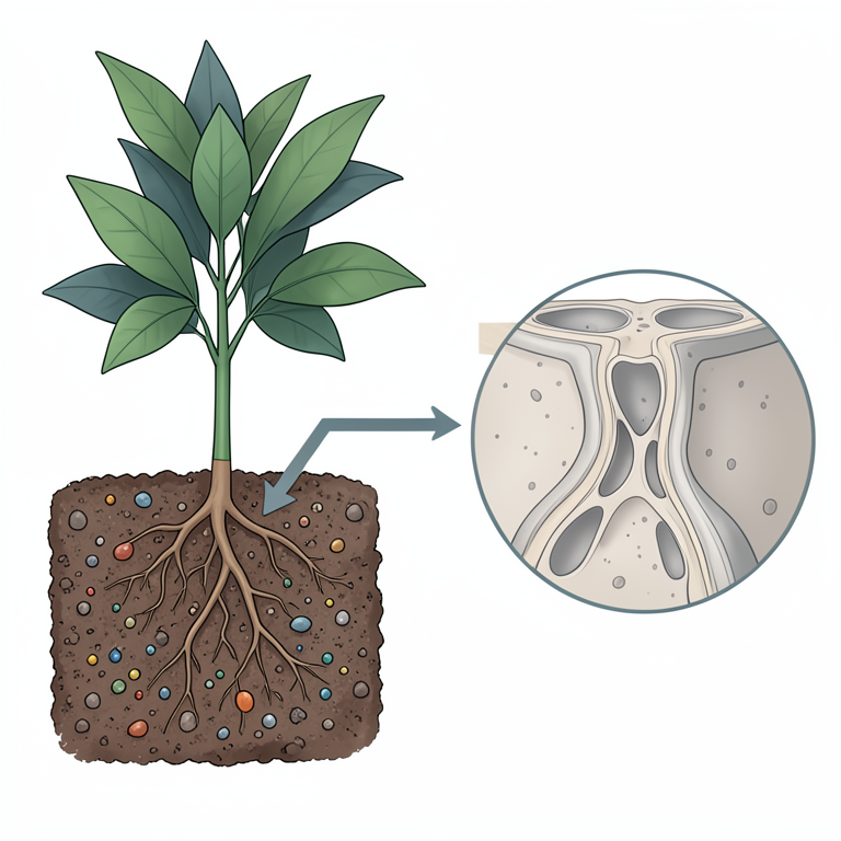 AI-generated conceptual illustration (citrus plants in soil). It explains the idea and does not show study data.