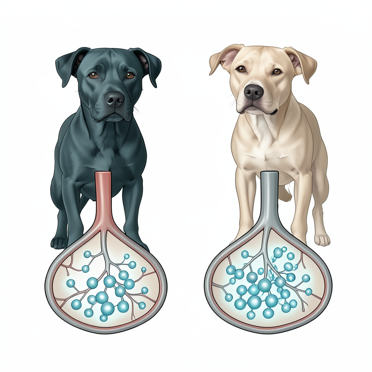 AI-generated conceptual illustration (Balinese Kintamani dogs). It explains the idea and does not show study data.