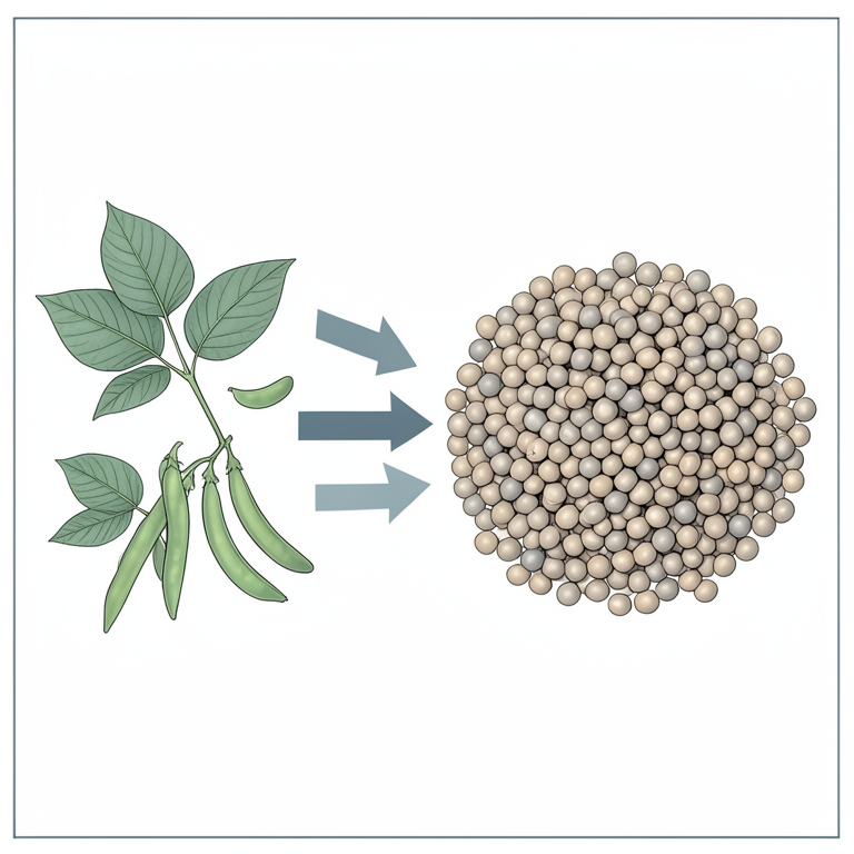 AI-generated conceptual illustration (mungbean plants (Vigna radiata)). It explains the idea and does not show study data.