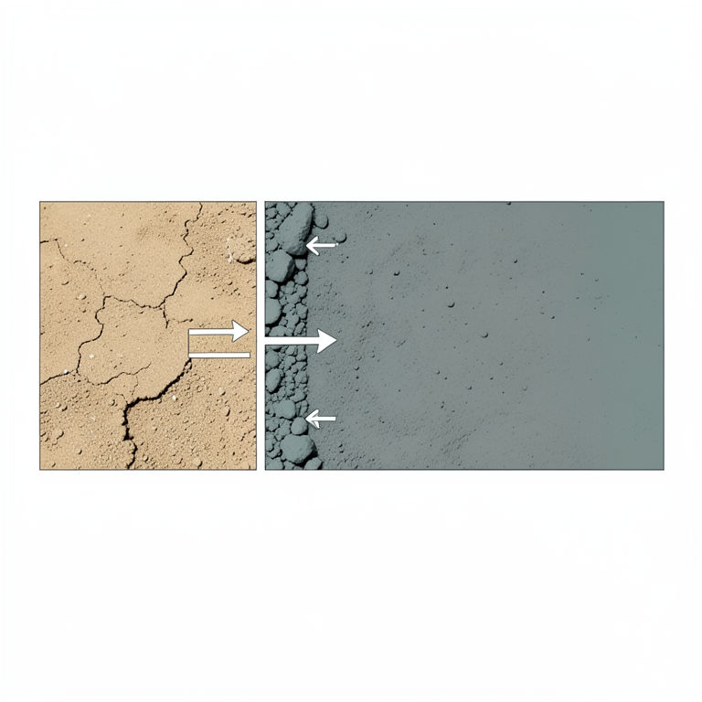 AI-generated conceptual illustration (soil deposits from the Dabas region of northwest Kirkuk). It explains the idea and does not show study data.