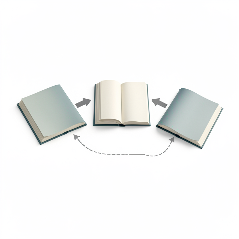 AI-generated conceptual illustration (Three distinct ancient and modern mathematical manuscripts). It explains the idea and does not show study data.