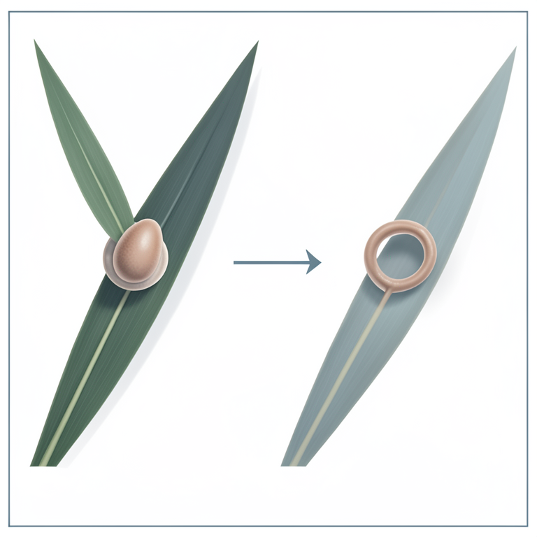 AI-generated conceptual illustration (Rice plants (Oryza sativa) and Magnaporthe oryzae fungal spores). It explains the idea and does not show study data.