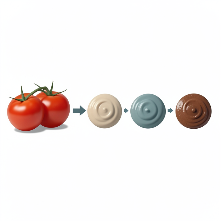 AI-generated conceptual illustration (tomato fruits (Solanum lycopersicum L.)). It explains the idea and does not show study data.