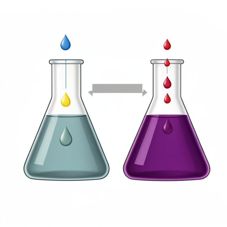 AI-generated conceptual illustration (cobalt ions in a laboratory Erlenmeyer flask). It explains the idea and does not show study data.