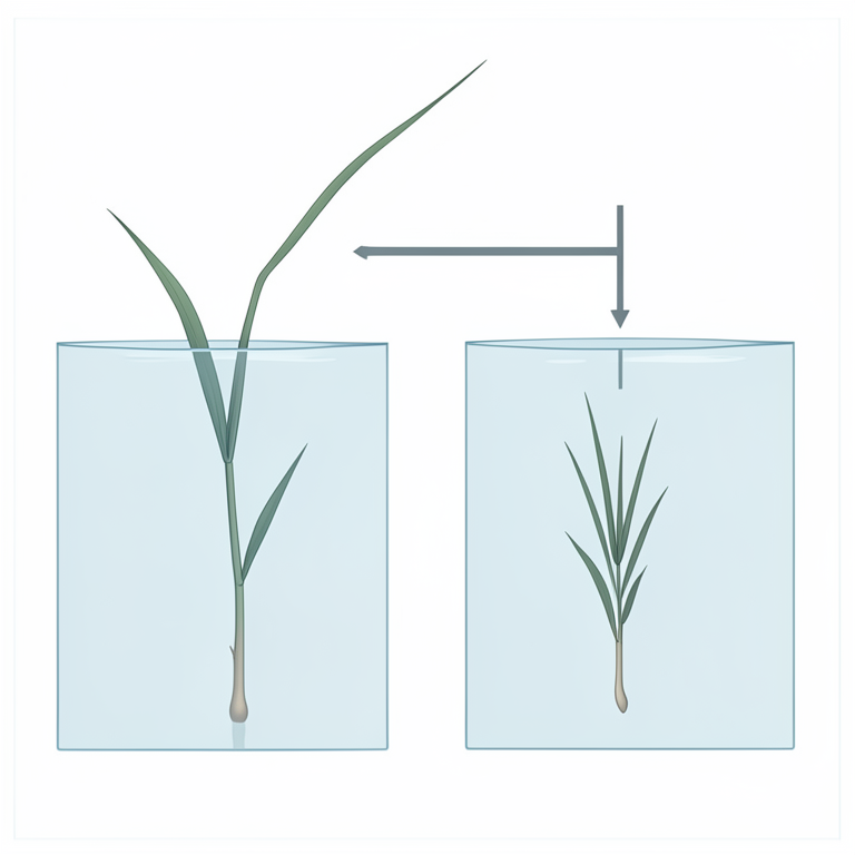 AI-generated conceptual illustration (Oryza sativa (rice plants)). It explains the idea and does not show study data.