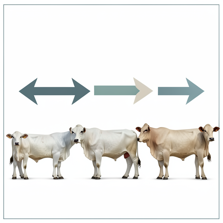 AI-generated conceptual illustration (Ongole cattle). It explains the idea and does not show study data.