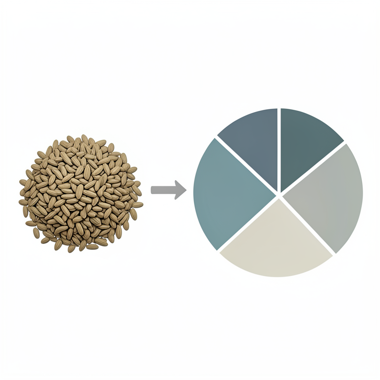 AI-generated conceptual illustration (Ajwain seeds (Trachyspermum ammi)). It explains the idea and does not show study data.