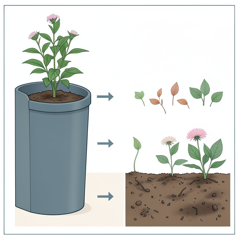 AI-generated conceptual illustration (Dracocephalum moldavica L. (Moldavian dragonhead) plants). It explains the idea and does not show study data.
