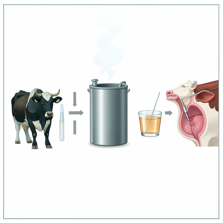 AI-generated conceptual illustration (Domestic cattle (bull and cow)). It explains the idea and does not show study data.
