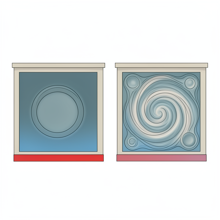 AI-generated conceptual illustration (A square cavity with a moving top lid containing a fluid). It explains the idea and does not show study data.