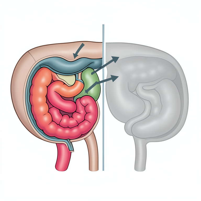 AI-generated conceptual illustration (adult cow gastrointestinal tract). It explains the idea and does not show study data.