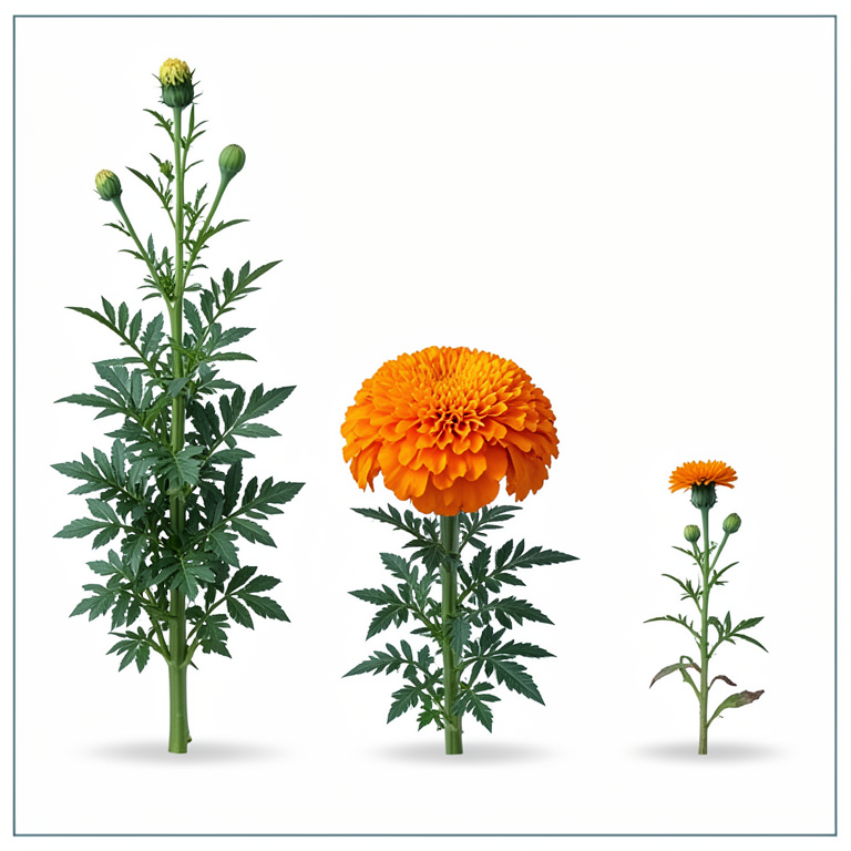 AI-generated conceptual illustration (African marigold plants). It explains the idea and does not show study data.