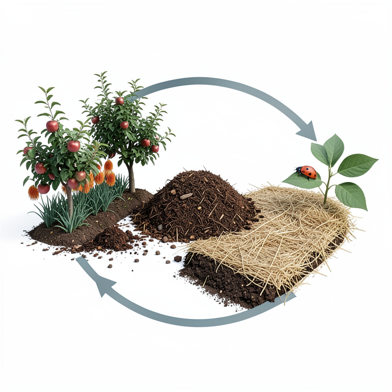 AI-generated conceptual illustration (Saffron and apple crops in a Himalayan valley landscape). It explains the idea and does not show study data.
