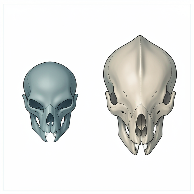 AI-generated conceptual illustration (wild felid skulls). It explains the idea and does not show study data.