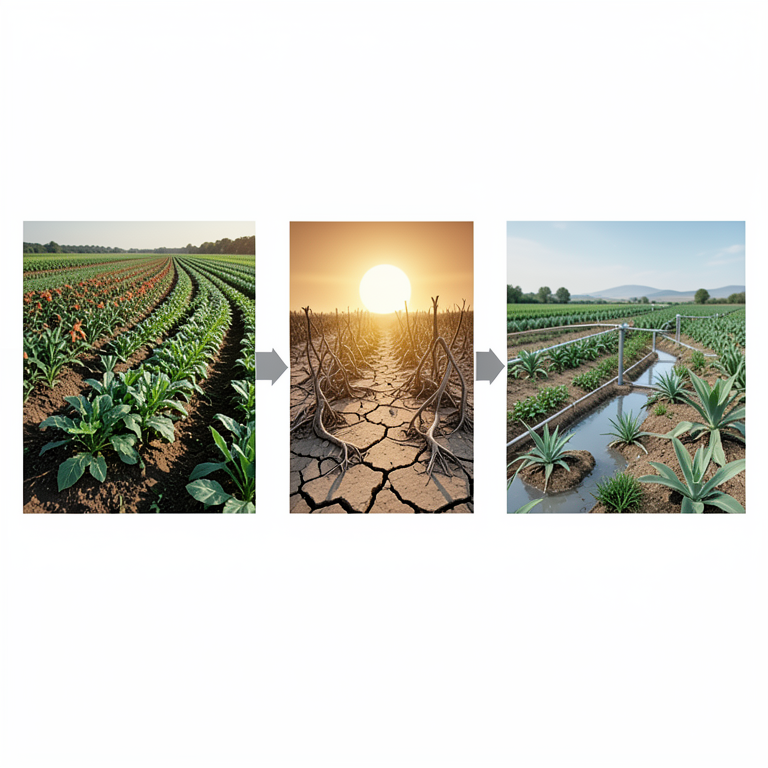 AI-generated conceptual illustration (Agricultural landscapes in developing countries). It explains the idea and does not show study data.