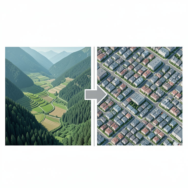 AI-generated conceptual illustration (Dharamshala city landscape in Himachal Pradesh, India). It explains the idea and does not show study data.