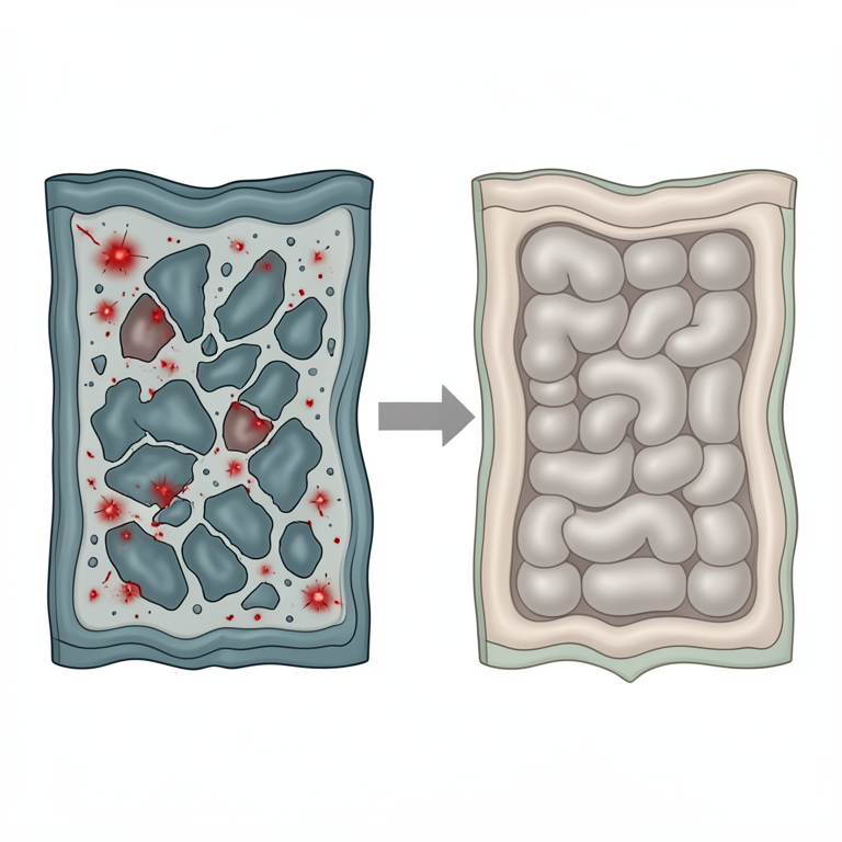 AI-generated conceptual illustration (rat colon tissue). It explains the idea and does not show study data.