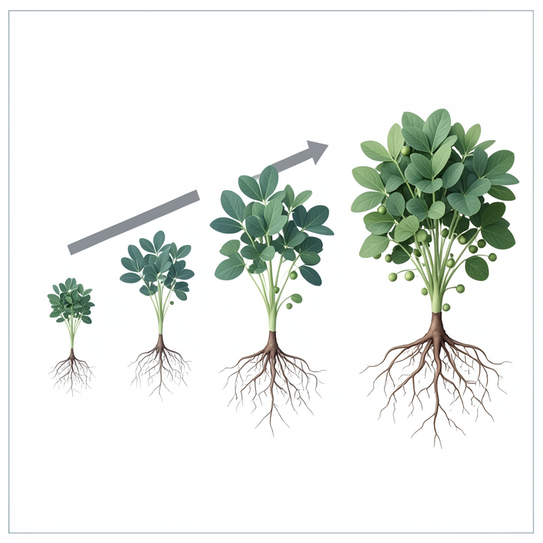AI-generated conceptual illustration (chickpea plants). It explains the idea and does not show study data.
