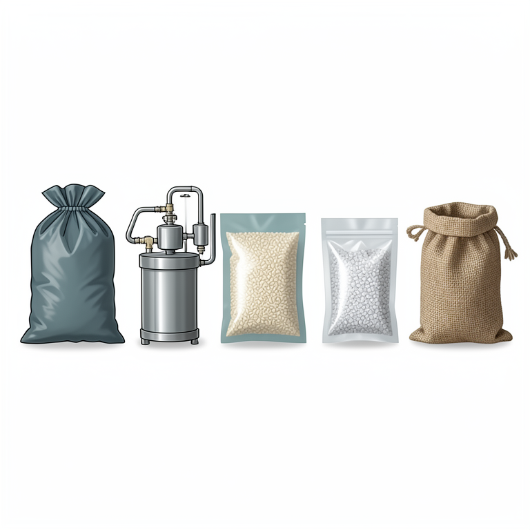 AI-generated conceptual illustration (rice grains in various storage containers). It explains the idea and does not show study data.